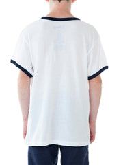 Youth Boys Stitch Ringer T-Shirt White Short Sleeve